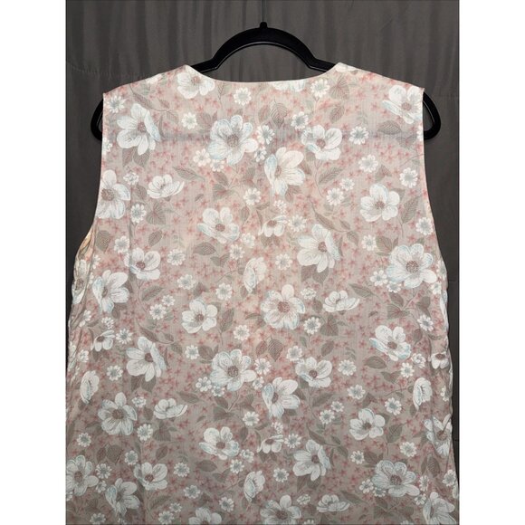 PINKK Housecoat Duster Women's Size L Robe Floral Pockets Snaps Tie Quilted - Picture 15 of 15